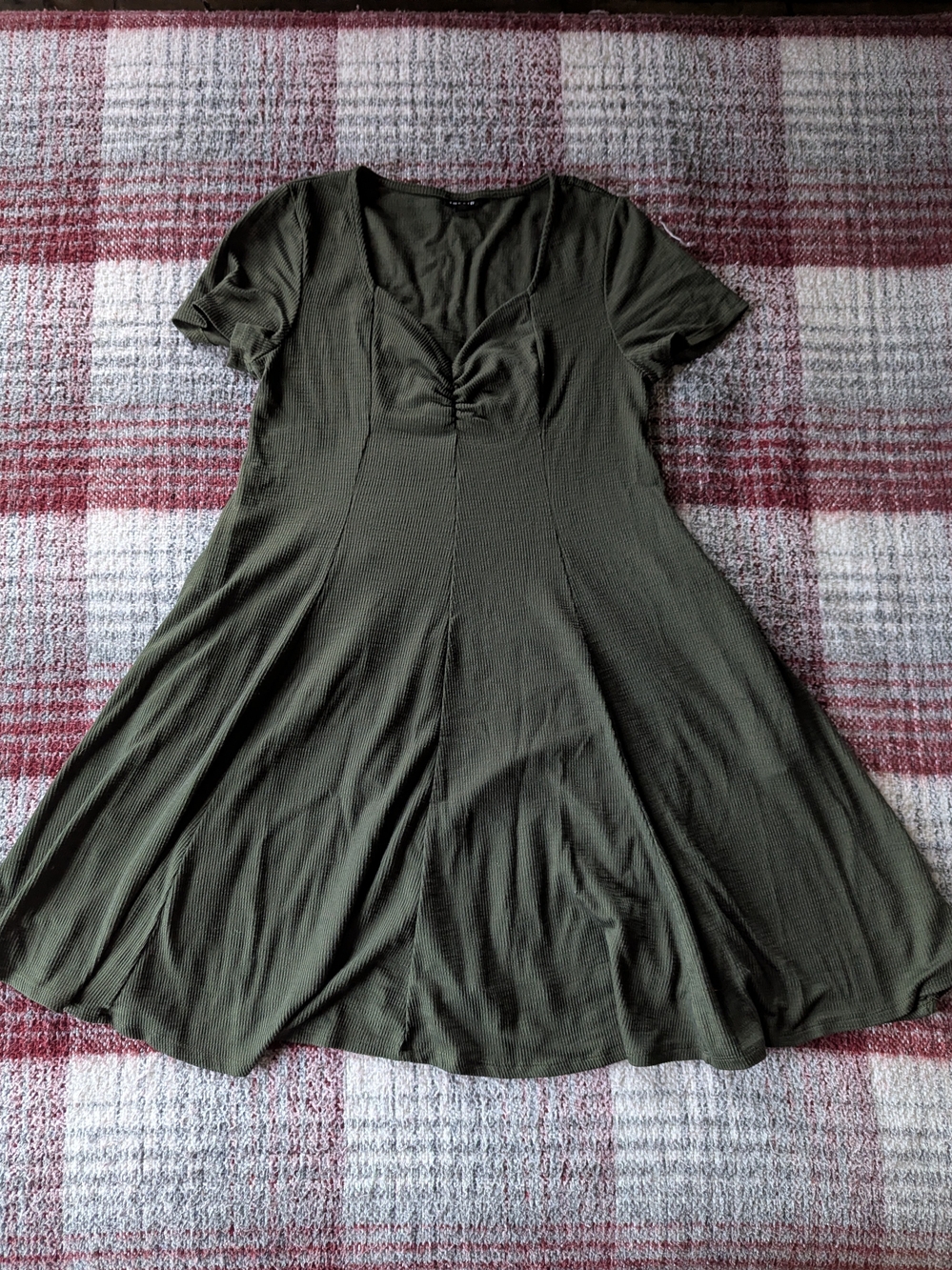 Torrid Olive Green Short Sleeve Fit & Flare Dress Top Sz 1